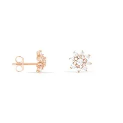 Histoire D'Or Boucles D'oreilles Puces Lorraine Argent Rose Oxyde De Zirconium -Boucles d'oreilles pendantes Soldes Boutique FAOFRZW403 view1