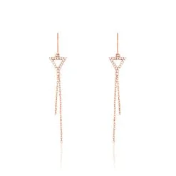 Histoire D'Or Boucles D'oreilles Pendantes Loria Argent Rose Oxyde De Zirconium