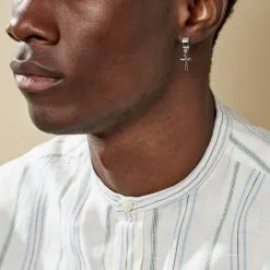 Histoire D'Or Créole Unitaire Elias Argent Blanc -Boucles d'oreilles pendantes Soldes Boutique FAOHBW0001 model0