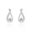 Histoire D'Or Boucles D'oreilles Pendantes Aelys Acier Blanc Strass