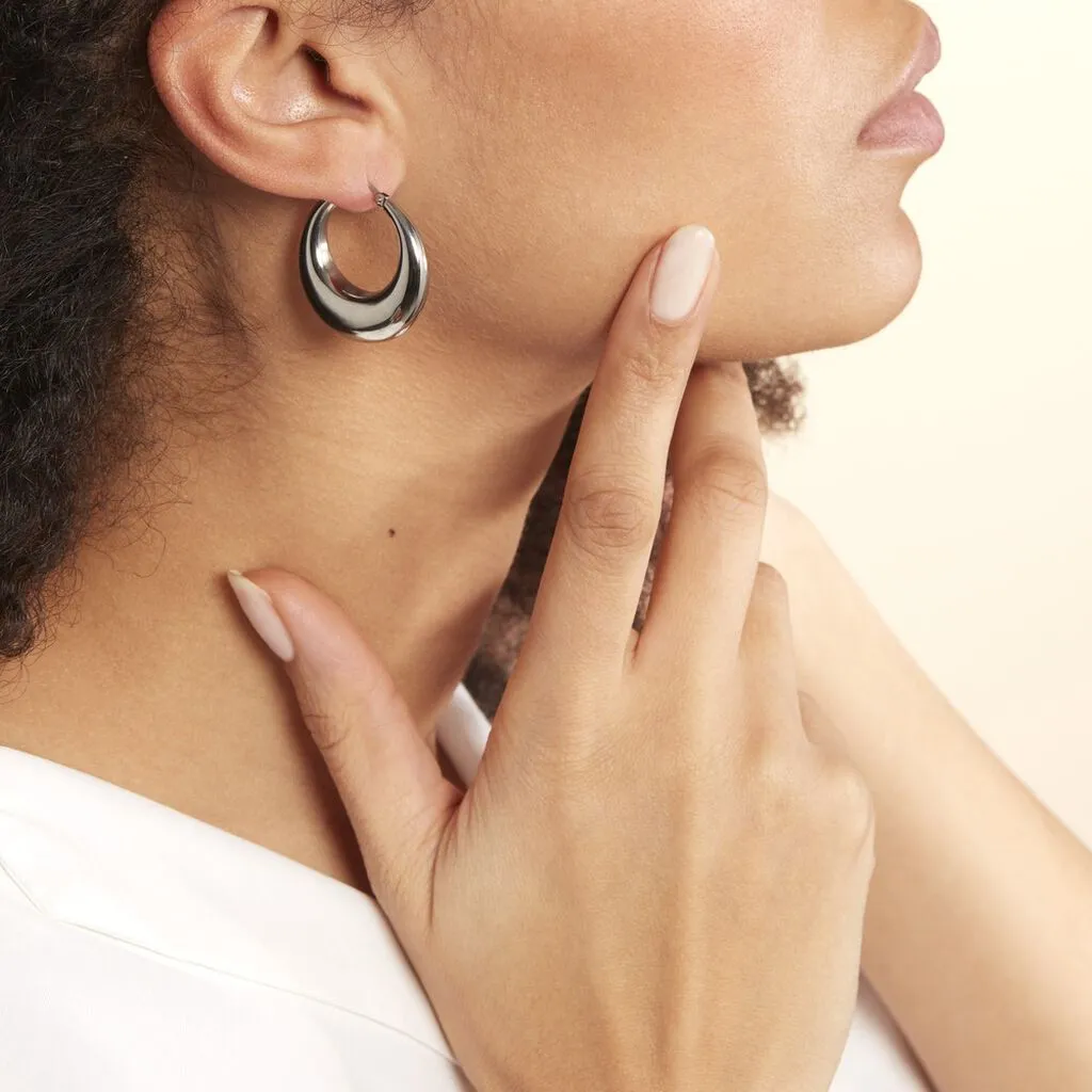 Histoire D'Or Créoles Creolia Acier Blanc 4 Histoire D'Or Créoles Creolia Acier Blanc – Image 4