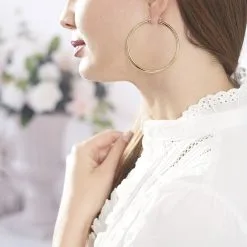 Histoire D'Or Créoles Creolia Acier Jaune -Boucles d'oreilles pendantes Soldes Boutique FIOFJW0071 model0