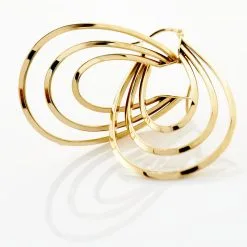 Histoire D'Or Créoles Aglae Acier Jaune 7 Histoire D'Or Créoles Aglae Acier Jaune -Boucles d'oreilles pendantes Soldes Boutique FIOFJW0072 view2