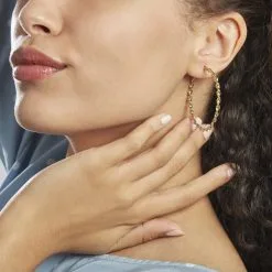 Histoire D'Or Creoles Acier Dore Antonello -Boucles d'oreilles pendantes Soldes Boutique FIOFJW0101 model1