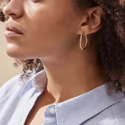 Histoire D'Or Créoles Acier Doré Pascau -Boucles d'oreilles pendantes Soldes Boutique FIOFJW0124 model0