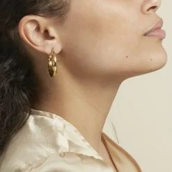 Histoire D'Or Créoles Acier Doré Ibbie 7 Histoire D'Or Créoles Acier Doré Ibbie -Boucles d'oreilles pendantes Soldes Boutique FIOFJW0142 model0