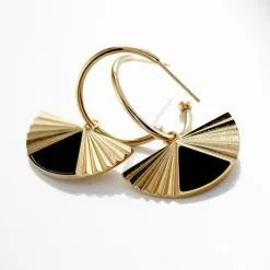 Histoire D'Or Créoles Acier Dore Sunshine -Boucles d'oreilles pendantes Soldes Boutique FIOFJWN001 view2