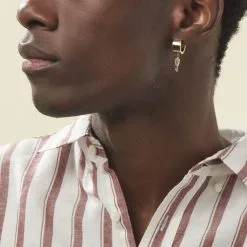 Histoire D'Or Créole Unitaire Acier Doré Iunones -Boucles d'oreilles pendantes Soldes Boutique FIOHJW0001 model0