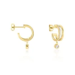 Histoire D'Or Créoles Plaqué Or Jaune Par Oxyde De Zirconium