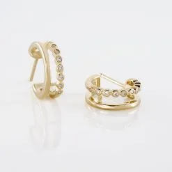 Histoire D'Or Créoles Plaqué Or Jaune Par Oxyde De Zirconium -Boucles d'oreilles pendantes Soldes Boutique FNOFJZW546 view2