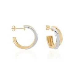 Histoire D'Or Créoles Athenea Plaqué Or Bicolore