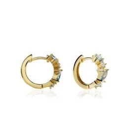 Histoire D'Or Créoles More Plaqué Or Jaune Pierre Artificielle