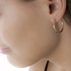 Histoire D'Or Créoles Ada Lisse Plaque Or Jaune -Boucles d'oreilles pendantes Soldes Boutique FQOFJW0198 model0