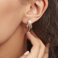 Histoire D'Or Créoles Clarette Plaqué Or Jaune -Boucles d'oreilles pendantes Soldes Boutique FQOFJW0239 model0