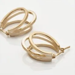 Histoire D'Or Créoles Clarette Plaqué Or Jaune -Boucles d'oreilles pendantes Soldes Boutique FQOFJW0239 view2