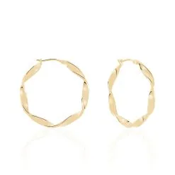 Histoire D'Or Créoles Lenna Torsadée Plaqué Or Jaune