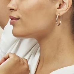 Histoire D'Or Créoles Olivia Ovale Plaqué Or Jaune -Boucles d'oreilles pendantes Soldes Boutique FQOFJW0455 model0