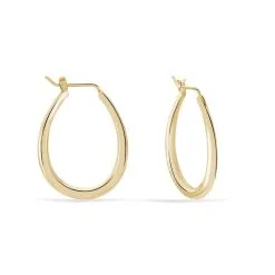 Histoire D'Or Créoles Olivia Ovale Plaqué Or Jaune -Boucles d'oreilles pendantes Soldes Boutique FQOFJW0455 view2