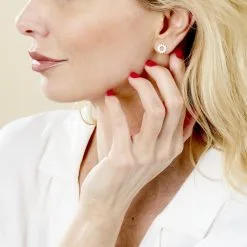 Histoire D'Or Boucles D'oreilles Puces Adelinda Plaqué Or Jaune -Boucles d'oreilles pendantes Soldes Boutique FQOFJW0560 model0