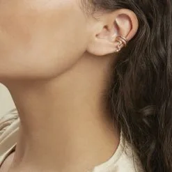 Histoire D'Or Bijou D'oreille Unitaire Silohe Plaqué Or Jaune -Boucles d'oreilles pendantes Soldes Boutique FQOFJW0625 model0