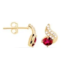 Histoire D'Or Boucles D'oreilles Puces Tyana Plaqué Or Jaune Oxyde De Zirconium -Boucles d'oreilles pendantes Soldes Boutique FQOFJXR007 view1