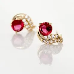 Histoire D'Or Boucles D'oreilles Puces Tyana Plaqué Or Jaune Oxyde De Zirconium -Boucles d'oreilles pendantes Soldes Boutique FQOFJXR007 view2