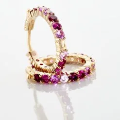 Histoire D'Or Créoles Zoelia Rondes Plaqué Or Jaune Pierres De Synthèse -Boucles d'oreilles pendantes Soldes Boutique FQOFJXS114 view2