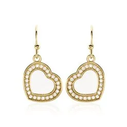 Histoire D'Or Boucles D'oreilles Pendantes Plaqué Or Jaune Aludra Nacres Oxydes