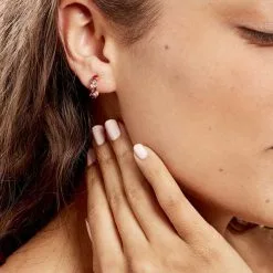 Histoire D'Or Créoles Muire Plaqué Or Jaune Oxyde De Zirconium -Boucles d'oreilles pendantes Soldes Boutique FQOFJZA002 model0