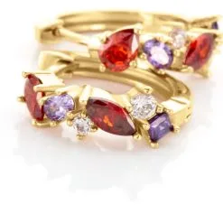 Histoire D'Or Créoles Muire Plaqué Or Jaune Oxyde De Zirconium -Boucles d'oreilles pendantes Soldes Boutique FQOFJZA002 view3