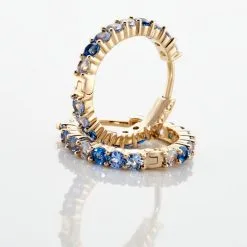 Histoire D'Or Créoles Zoelia Rondes Plaqué Or Jaune Pièrres De Synthèse -Boucles d'oreilles pendantes Soldes Boutique FQOFJZB110 view2