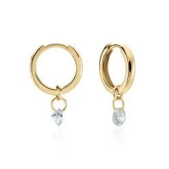 Histoire D'Or Créoles Plaqué Or Pauw Pampilles Oxydes De Zirconium