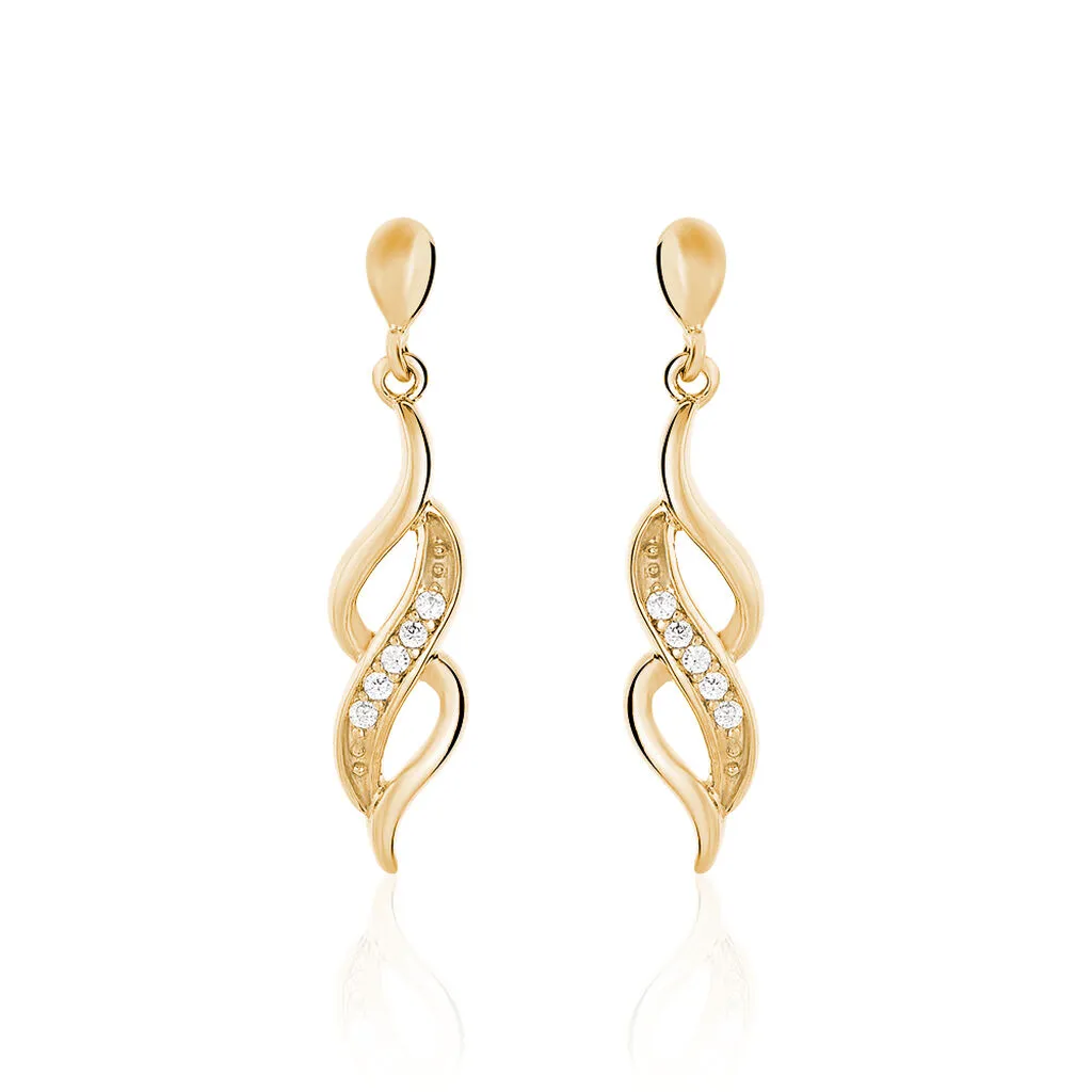 Histoire D'Or Boucles D'oreilles Pendantes Ishaae Plaqué Or Jaune Oxyde De Zirconium 1 Histoire D'Or Boucles D'oreilles Pendantes Ishaae Plaqué Or Jaune Oxyde De Zirconium