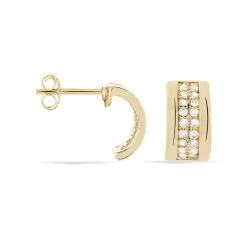 Histoire D'Or Demi Créoles Dorynea Plaqué Or Jaune Oxyde De Zirconium -Boucles d'oreilles pendantes Soldes Boutique FQOFJZW277 view2