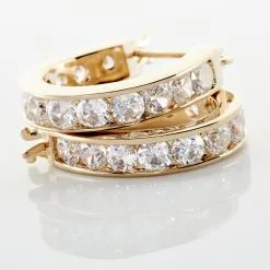 Histoire D'Or Créoles Doryne Plaqué Or Jaune Oxyde De Zirconium -Boucles d'oreilles pendantes Soldes Boutique FQOFJZW322 view2