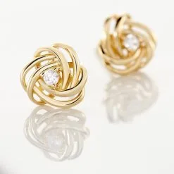 Histoire D'Or Boucles D'oreilles Puces Iwaki Plaqué Or Jaune Oxyde De Zirconium -Boucles d'oreilles pendantes Soldes Boutique FQOFJZW445 view2