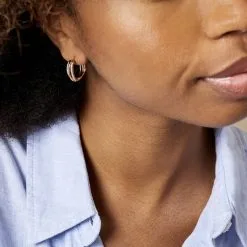 Histoire D'Or Créoles Marceline Rondes Plaqué Or Jaune Oxyde De Zirconium -Boucles d'oreilles pendantes Soldes Boutique FQOFJZW482 model1