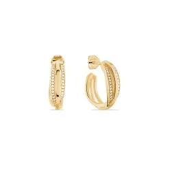 Histoire D'Or Créoles Marceline Rondes Plaqué Or Jaune Oxyde De Zirconium -Boucles d'oreilles pendantes Soldes Boutique FQOFJZW482 view2