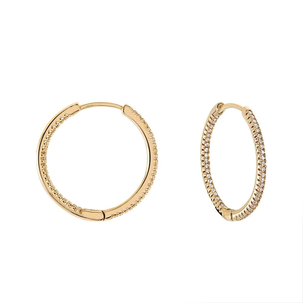 Histoire D'Or Créoles Karolina Rondes Plaqué Or Jaune Oxyde De Zirconium 1 Histoire D'Or Créoles Karolina Rondes Plaqué Or Jaune Oxyde De Zirconium