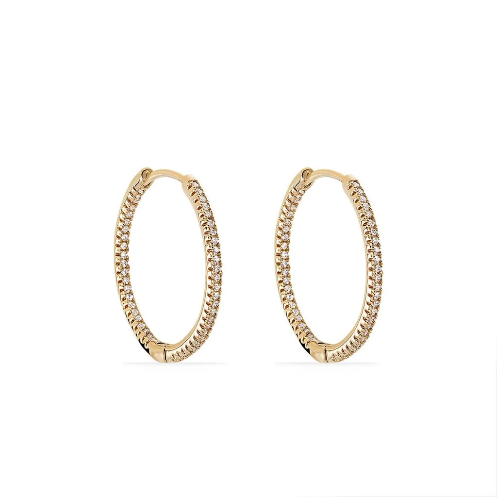 Histoire D'Or Créoles Karolina Rondes Plaqué Or Jaune Oxyde De Zirconium 2 Histoire D'Or Créoles Karolina Rondes Plaqué Or Jaune Oxyde De Zirconium – Image 2