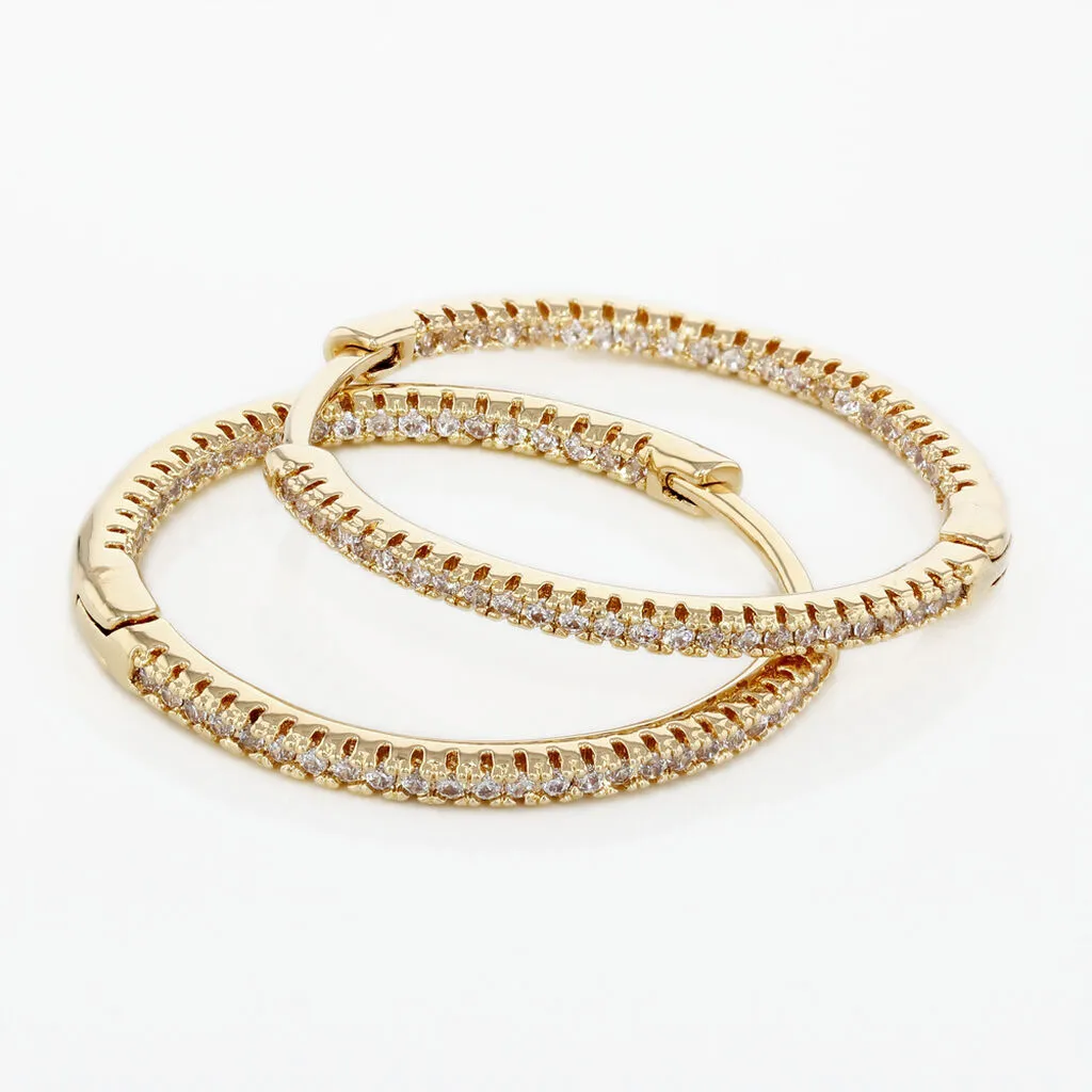 Histoire D'Or Créoles Karolina Rondes Plaqué Or Jaune Oxyde De Zirconium 3 Histoire D'Or Créoles Karolina Rondes Plaqué Or Jaune Oxyde De Zirconium – Image 3