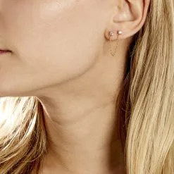 Histoire D'Or Bijou D'oreille Unitaire Pendante Plaqué Or Jaune Dofi Oxyde -Boucles d'oreilles pendantes Soldes Boutique FQOFJZW515 model0