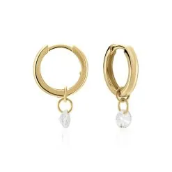 Histoire D'Or Créoles Plaqué Or Pauw Pampilles Oxydes De Zirconium