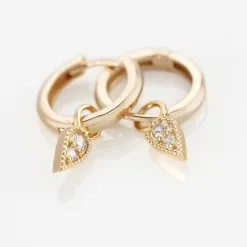 Histoire D'Or Créoles Plaqué Or Pawl Pampilles Ovales Oxydes De Zirconium -Boucles d'oreilles pendantes Soldes Boutique FQOFJZW548 view2