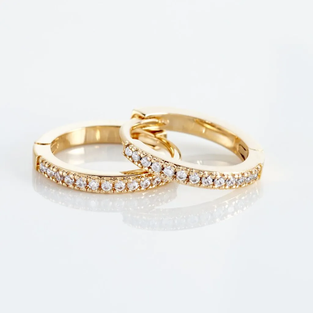 Histoire D'Or Créoles Kalinda Plaqué Or Jaune Oxyde De Zirconium 3 Histoire D'Or Créoles Kalinda Plaqué Or Jaune Oxyde De Zirconium – Image 3