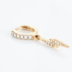 Histoire D'Or Créole Unitaire Plaqué Or Jaune Lecia Oxydes De Zirconium -Boucles d'oreilles pendantes Soldes Boutique FQOFJZW567 view2