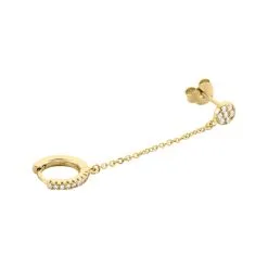 Histoire D'Or Bijou D'oreille Unitaire Plaqué Or Hesmee Oxyde De Zirconium -Boucles d'oreilles pendantes Soldes Boutique FQOFJZW576 view2