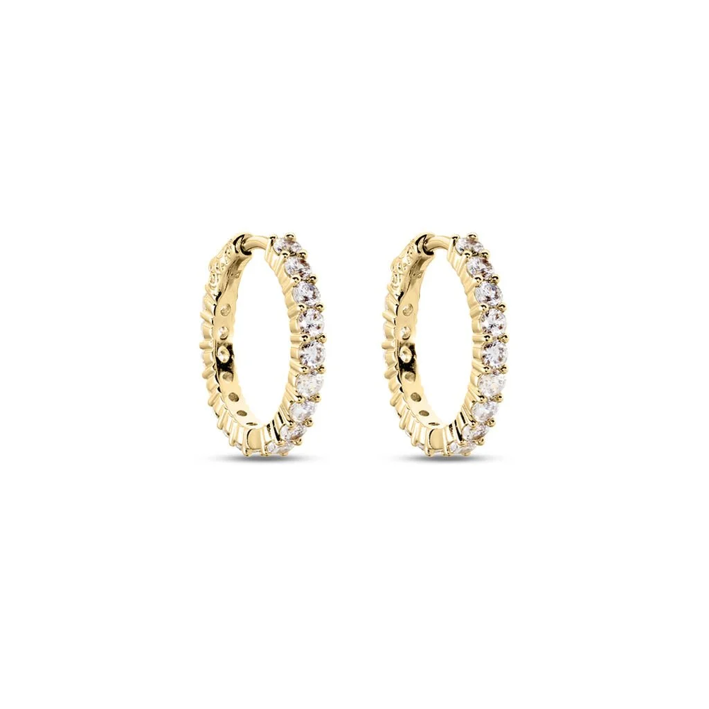 Histoire D'Or Créoles Zoelia Plaqué Or Jaune Oxyde De Zirconium 2 Histoire D'Or Créoles Zoelia Plaqué Or Jaune Oxyde De Zirconium – Image 2