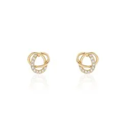 Histoire D'Or Boucles D'oreilles Puces Henia Plaqué Or Jaune Oxyde De Zirconium