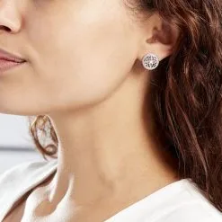 Boucles D'oreilles Puces Laetizia Celine Argent Blanc -Boucles d'oreilles pendantes Soldes Boutique MAOFBW002N model0